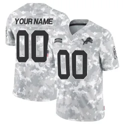 Detroit Lions Customized Men's Limited Arctic Camo 2024 Salute to Service Jersey - Nike