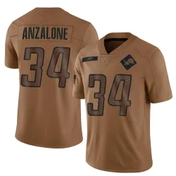 Limited Alex Anzalone Men's Detroit Lions Brown 2023 Salute To Service Jersey - Nike