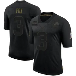 Limited Jack Fox Men's Detroit Lions Black 2020 Salute To Service Jersey - Nike