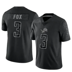 Limited Jack Fox Men's Detroit Lions Black Reflective Jersey - Nike