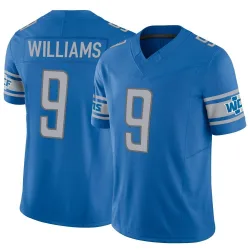 Limited Jameson Williams Men's Detroit Blue Vapor F.U.S.E. Jersey