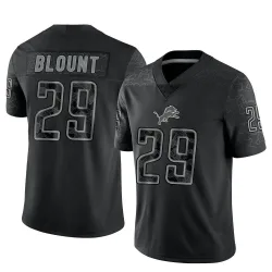 Limited LeGarrette Blount Youth Detroit Lions Black Reflective Jersey - Nike